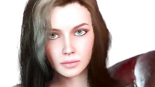 The beautiful woman has growing and bright breasts