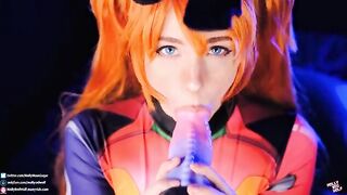 The hot slut Asuka Langley gets her pussy filled with cum