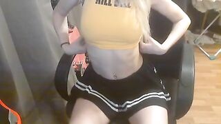 Schoolgirl fucks hard with her big ass and tight pussy
