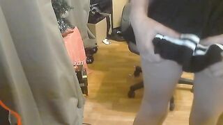 Schoolgirl fucks hard with her big ass and tight pussy