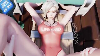 The sexy Mercy is performing her duties as a nurse in this hot Overwatch scene