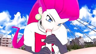 Jessie from Team Rocket fucks with a man in this hot anime scene
