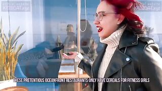 Kiss Cat loves breakfast with sausage and outdoor sex - Public Agent