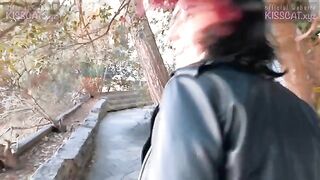 Kiss Cat loves breakfast with sausage and outdoor sex - Public Agent