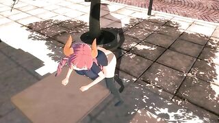 A date with the invisible girl in a 3D hentai style
