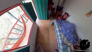 A girl from the maid service got fucked by a tourist in the hostel
