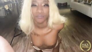 Mini Stallion, the tiny Ebony star, takes on a big challenge with her tight body