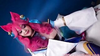 Spirit Blossom Ahri gets her juicy pussy railed by a huge dick