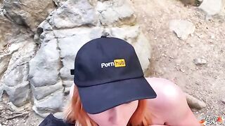 A girl is Fucking in Nature and Gets Her Dick Covered with Bubbly Foam