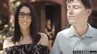 A lonely widow, Natasha Nice, got fucked by her neighbor on the couch