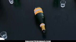 Spin the bottle game turns into sex game with stepdads
