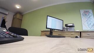 The girl needs a loan for business, she will have to fuck with the boss