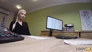 The girl needs a loan for business, she will have to fuck with the boss