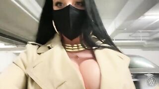Busty brunette fucks in POV with a big cock outdoors in this hot video