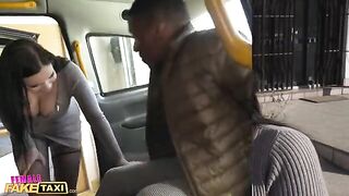 A big black cock for the huge natural boobs of fake taxi driver Sofia Lee