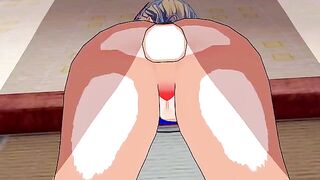 Rebecca Bluegarden gets her pussy stuffed with animated cock in this hentai