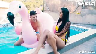 Petite hottie Andreina Deluxe gets banged by the pool