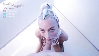 The beautiful and cute cosplayer OwlCrystal has space sex with her boyfriend