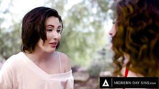 Casey Calvert and Arabelle Raphael share boyfriend's cock in a hot FFM threesome