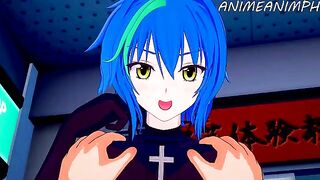 High School DxD Xenovia Quarta gets fucked hard in this hot hentai scene