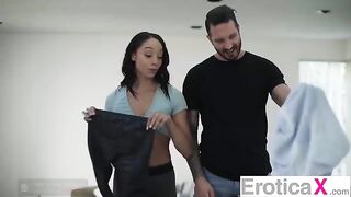 The couple cannot restrain their passion, as desires erupt for the gorgeous pair