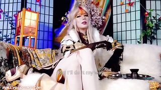 Ning Guang. Restoring the Jade Palace. 4K - MollyRedWolf. A captivating Genshin Impact cosplay scene