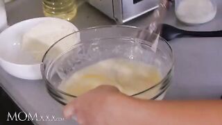Petite teen Jenny Wild gets spanked and fucked by her stepmom in the kitchen