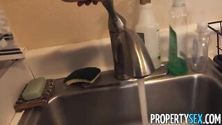 An exotic girl was fucking with her landlord in a steamy session
