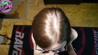 Perverted student gets her glasses full of cum