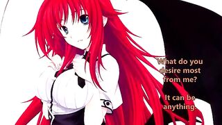 Rias welcomes her new servant in a provocative anime style