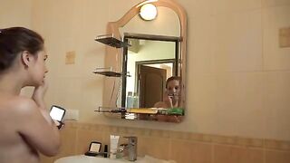 Mature porn with hairy pussy and big tits, enjoyed in the morning