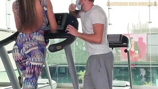 Colombian girl with a bubble butt is picked up at the gym for sex