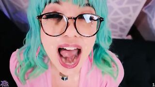 Massive fat nut facials with Little Puck, sticky and jizz-covered