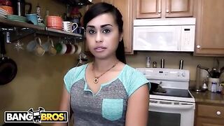 Horny housekeeper Eva Saldana gets her tight pussy railed hard