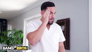 Peter Green massages the sexy back of busty blonde Blake Blossom