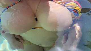 A stepbrother walked in on his stepsister jerking off in the hot tub