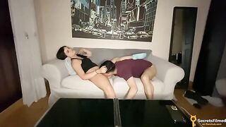 A girl invited a friend to watch a movie, but they began to fuck