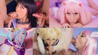 Best deep throat cosplay compilation featuring Alice Bong’s talent