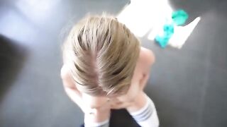 A sweet girl has sex with her coach in the gym