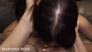 A friend taught Maryana Rose how to fuck and deepthroat, showcasing her juicy skills