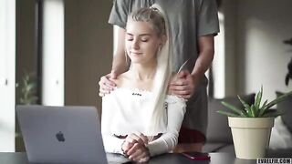 I got creampied in my tight pussy during a zoom class - Eva Elfie