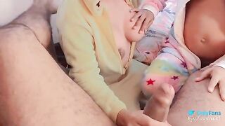 A pregnant woman of 6 months has a great cock eating