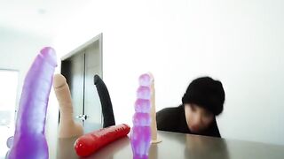 I get fucked by the neighbor's dildos and I cum too