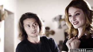 A red-haired woman fucks her husband in remembrance of the past