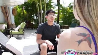 The stepsister is very much inclined to get fucked and she loves to give a blowjob