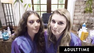 Lesbian hair stylist Elena Koshka seduces client Bunny Colby for sex in POV style