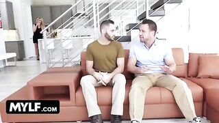 A hot cougar from Mylf seduced the young army brat with her juicy boobs
