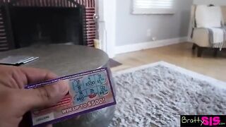 Pervert stepbrother forces petite slut to give him a blowjob