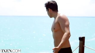A stunning woman, Gianna Dior, has intense sex on a desert island