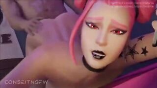 Hot compilation with the hottest 3D anime girl from Fortnite Haze